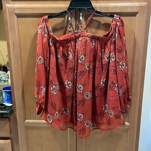ANN TAYLOR, Medium, off shoulder, polyester blouse